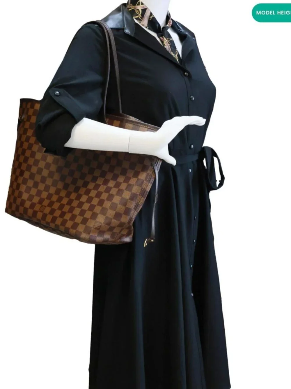 Louis Vuitton  Neverfull MM Damier Ebene Tote Bag Brown - Picture 2 of 9